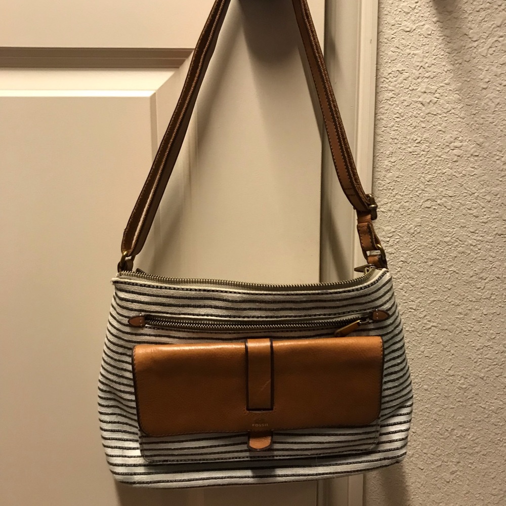 Fossil Striped Crossbody
